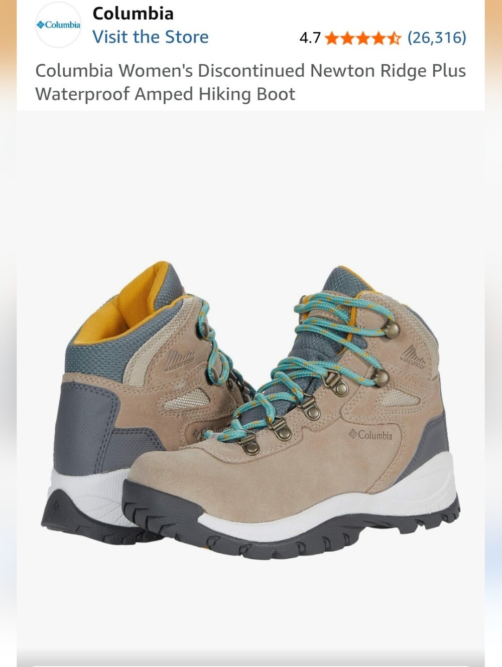 Columbia Women's Beige Waterproof Hiking Boots - Tan/Gray